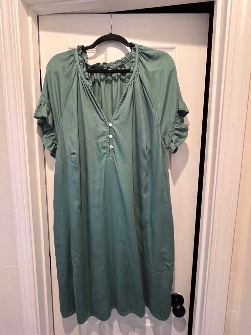 Lands End Above the Knee Shift Dress Washed Evergreen size 1X
